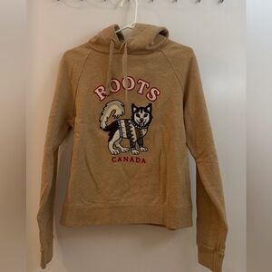 Roots Tan Hoodie with Husky Design